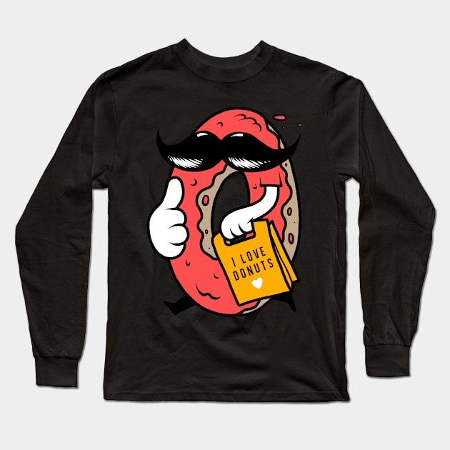 Mr Donuts Long Sleeve T-Shirt by CyberpunkTees